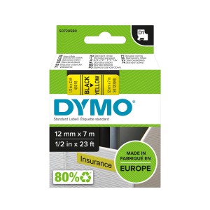 DYMO D1 Juostelė 12mm x7m / juodas ant geltonos (45018 / S0720580) - S0720580