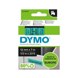 DYMO D1 Juostelė 12mm x7m / juodas ant žalios (45019 / S0720590) - S0720590