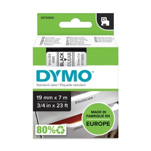 DYMO D1 Juostelė 19mm x7m / juodas ant skaidrios (45800 / S0720820) - S0720820