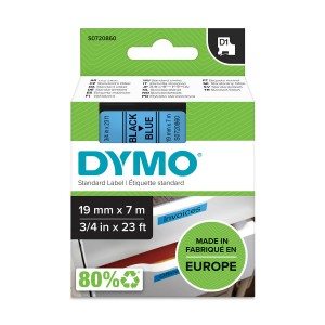 DYMO D1 Juostelė 19mm x7m / juodas ant mėlynos (45806 / S0720860) - S0720860