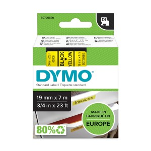 DYMO D1 Juostelė 19mm x7m / juodas ant geltonos (45808 / S0720880) - S0720880