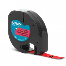 DYMO LetraTag Plastikinė Juostelė 12mm x 4m / juodas ant raudonos (S0721580)