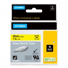 DYMO Rhino Termo vamzdelis 24mm x 1.5m / juodas ant geltonos (1805444)