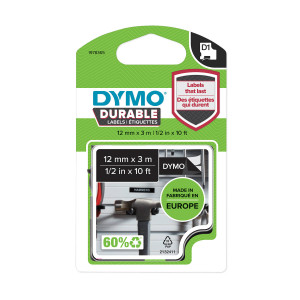 DYMO D1 Durable Juostelė 12mm x 3m / baltas ant juodos (1978365) - 1978366