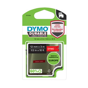 DYMO D1 Durable Juostelė 12mm x 3m / juodas ant raudonos (1978366) - 1978367