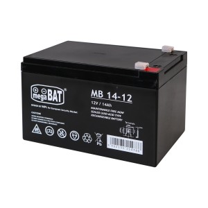 AGM „MegaBat“ 14-12 akumuliatorius, 12 V, 14 Ah, skirtas signalizacijai, UPS, kasos aparatams ir stebėjimo sistemoms