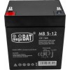 AGM „MegaBat 5-12“ 12 V 5 Ah akumuliatorius, skirtas signalizacijai, UPS, kasos aparatams ir stebėjimo sistemoms