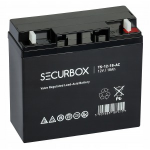 AGM „Securbox 18-12“ akumuliatorius, 12 V, 18 Ah, skirtas UPS, apšvietimui, žaislams, valtims, telekomunikacijoms