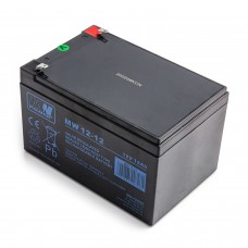 Akumuliatorius MW Power MW 12-12 12V 12Ah AGM, nereikalaujantis priežiūros, skirtas UPS motorolerio signalizacijos sistemai Vėjapjovės žaislai