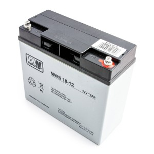 MW Power MWS 18-12 12V18Ah AGM akumuliatorius UPS, signalizacijai, žaislams, kasos aparatams - MWS18-12