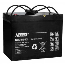NERBO NBC 80-12i 12V 80Ah AGM Akumuliatorius, nereikalaujantis priežiūros, skirtas cikliniam darbui