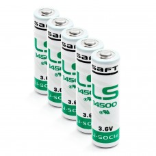 5 x ličio baterija SAFT LS14500, LS 14500 3,6 V 2600 mAh Li-SOCl2 AA, SL-360, SL-760, TL-4903, XL-060F, ER6V, ER1505S, SB-11AA