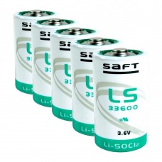 5 x ličio SAFT LS33600 LiSOCl2 3,6 V 17000 mAh akumuliatorius SL-780, SL-2780, TL-5930, ER34615S, XL-205L, SB-D02