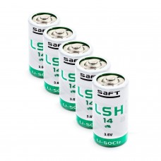 5 x Baterija ličio SAFT LSH14 / STD C 3,6V LiSOCl2 dydis C didelė srovė TLH-5920, SW-C01/FF, ER26500M, SL-770, SL-2770