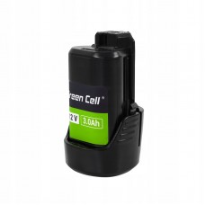 Green Cell Bosch 1600A004ZL, 1600A00X79, 1607A3506A, 2607337223 12V 3Ah ličio jonų akumuliatorius, skirtas elektriniams įrankiams GBA GAS 10.8V-LI, GOP 12V, GSR 10.8V-Li, GWI 10.8V-Li