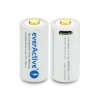 EverActive 16340 RCR123A 3,7 V 700 mAh Li-Ion mikro USB baterija su apsauga, skirta žibintuvėliams