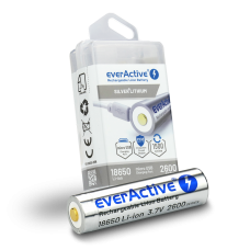 EverActive 18650 3,7 V 2600 mAh ličio jonų mikro USB baterija su apsaugine dėžute, skirta žibintuvėliams