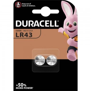 Šarminė baterija Duracell LR43, AG12, 186, V12GA, L1142, RW84, D186 1,5 V 2B Šarminė baterija Duracell LR43, AG12, 186, V12GA, L1142, RW84, D186 1,5 V 2B