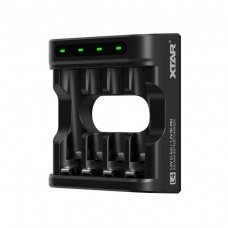 XTAR L4 įkroviklis, skirtas R03 / LR03 / AAA ir R6 / LR6 / AA ličio jonų bei 1,5 V NiMH baterijoms