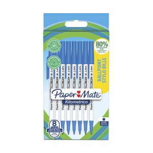 Tušinukai su dangteliais Paper Mate mėlyni 8 vnt. - 2187679