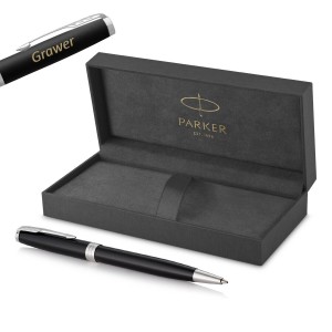 Parker Sonnet Black Lacquer CT tušinukas su graviravimu