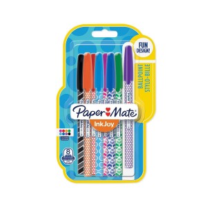 Paper Mate InkJoy Wrap 8 MIX M tušinukai su dangteliais - 1987871