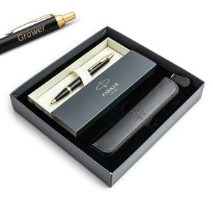 Parker IM Black GT rašiklis su graviravimu / dėklas / dovanų rinkinys