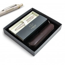 „Parker IM Professionals Monochrome Champagne“ tušinukas su graviravimu / dėklas / dovanų rinkinys „Parker IM Professionals Monochrome Champagne“ tušinukas su graviravimu / dėklas / dovanų rinkinys