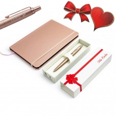 Parker Monochrome rožinis tušinukas su dangteliu 2122755 su graviruotu užrašų knygute „For You“ Valentino dienos dovana su graviravimu Parker Monochrome rožinis tušinukas su dangteliu 2122755 su graviruotu užrašų knygute „For You“ Valentino dienos dovana su graviravimu