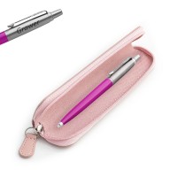 Dovanų rinkinys: „Parker Jotter Magenta“ tušinukas su rožiniu dėklu ir graviūra su graviravimu