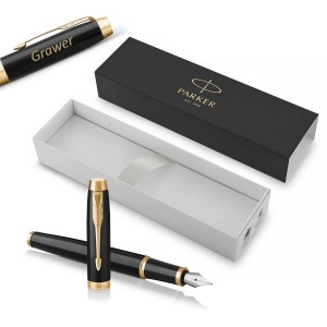 Parker IM Black GT Fountain Pen (F) su graviravimu