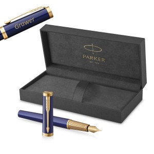 Parker Ingenuity tamsiai mėlynas GT rašiklis su graviravimu