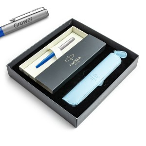 Parker Jotter Originals Blue (M) plunksnakotis su graviravimu / dėklas / dovanų rinkinys Parker Jotter Originals Blue (M) plunksnakotis su graviravimu / dėklas / dovanų rinkinys