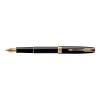 Parker Sonnet Black Lacquer GT plunksnakotis (F plieno plunksna) su graviravimu