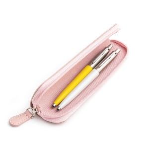 Parker Jotter Originals Yellow and Pearl rašiklių dovanų rinkinys su rožiniu dėklu