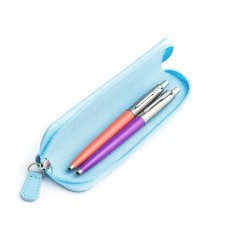 Parker Jotter Originals Coral ir Purple Tušinukų rinkinys su mėlynu dėklu