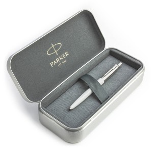 Parker Jotter Originals Pearl rašiklio dovanų rinkinys metalinėje dėžutėje