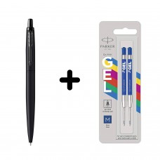 Parker Jotter XL Black BT Tušinukas gelinis + mėlynas Economy gelio tušinuko papildymas, 2 vnt.
