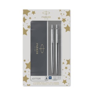 Rinkinys Parker Automatinis pieštukas + Tušinukas Jotter Stainless Steel CT 2093256