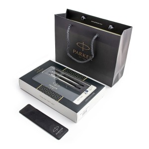 Parker Jotter nerūdijančio plieno pieštukų ir tušinukų rinkinys su dėklu ir dovanų maišeliu