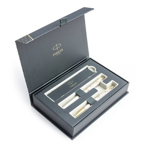 Parker IM Premium Warm Grey Plunksnakočio + Tušinuko rinkinys 1931684 + 1931687 dovanų dėžutėje