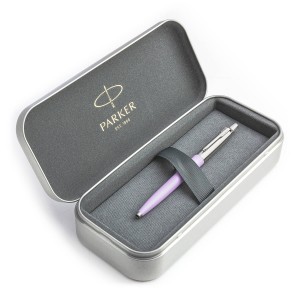 Parker Jotter Originals Lilac rašiklio dovanų rinkinys metalinėje dėžutėje