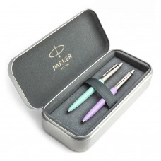 Parker Jotter Originals Mint ir Lilac dovanų rinkinys su metaliniu dėklu