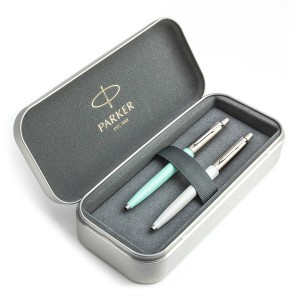 Parker Jotter Originals Mint ir Pearl Tušinukų dovanų rinkinys su metaliniu dėklu Parker Jotter Originals Mint ir Pearl Tušinukų dovanų rinkinys su metaliniu dėklu