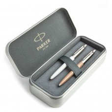 Parker Jotter Originals Pearl ir Beige Tušinukų dovanų rinkinys su metaliniu dėklu Parker Jotter Originals Pearl ir Beige Tušinukų dovanų rinkinys su metaliniu dėklu