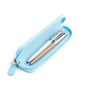 Parker Jotter Originals Pearl ir Beige Tušinukų dovanų rinkinys su mėlynu dėklu