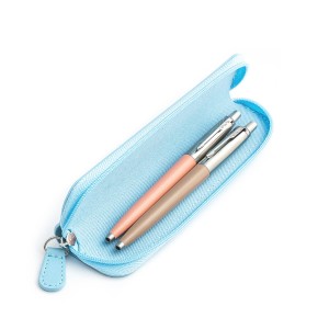 Parker Jotter Originals Powder Pink ir Beige Tušinukų dovanų rinkinys su mėlynu dėklu