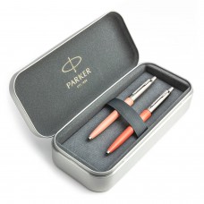 Parker Jotter Originals Powder Pink ir Coral Tušinukų dovanų rinkinys su metaliniu dėklu Parker Jotter Originals Powder Pink ir Coral Tušinukų dovanų rinkinys su metaliniu dėklu