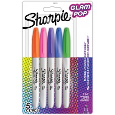 Permanentiniai žymekliai Sharpie Fine Glam Pop 5 spalvų - 2201774