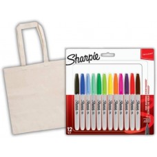 Sharpie Fine 12 dalių rinkinys su medvilniniu maišeliu